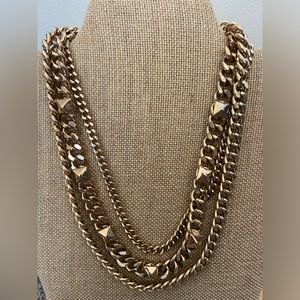 Vintage 3 Strand Faux Gold Necklace